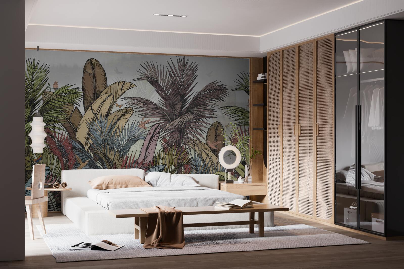 Papier peint flore tropicale exotique