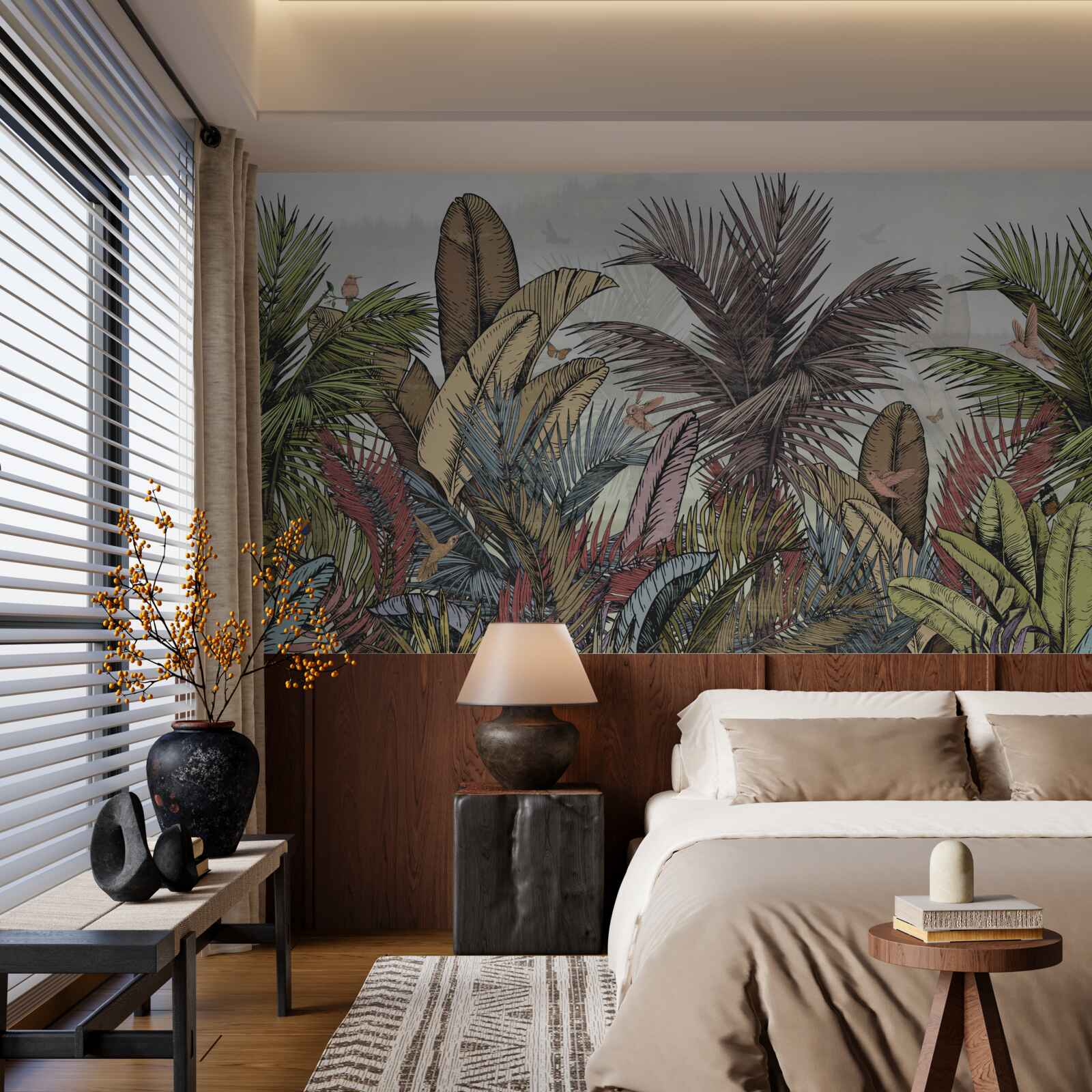 Papier peint flore tropicale exotique