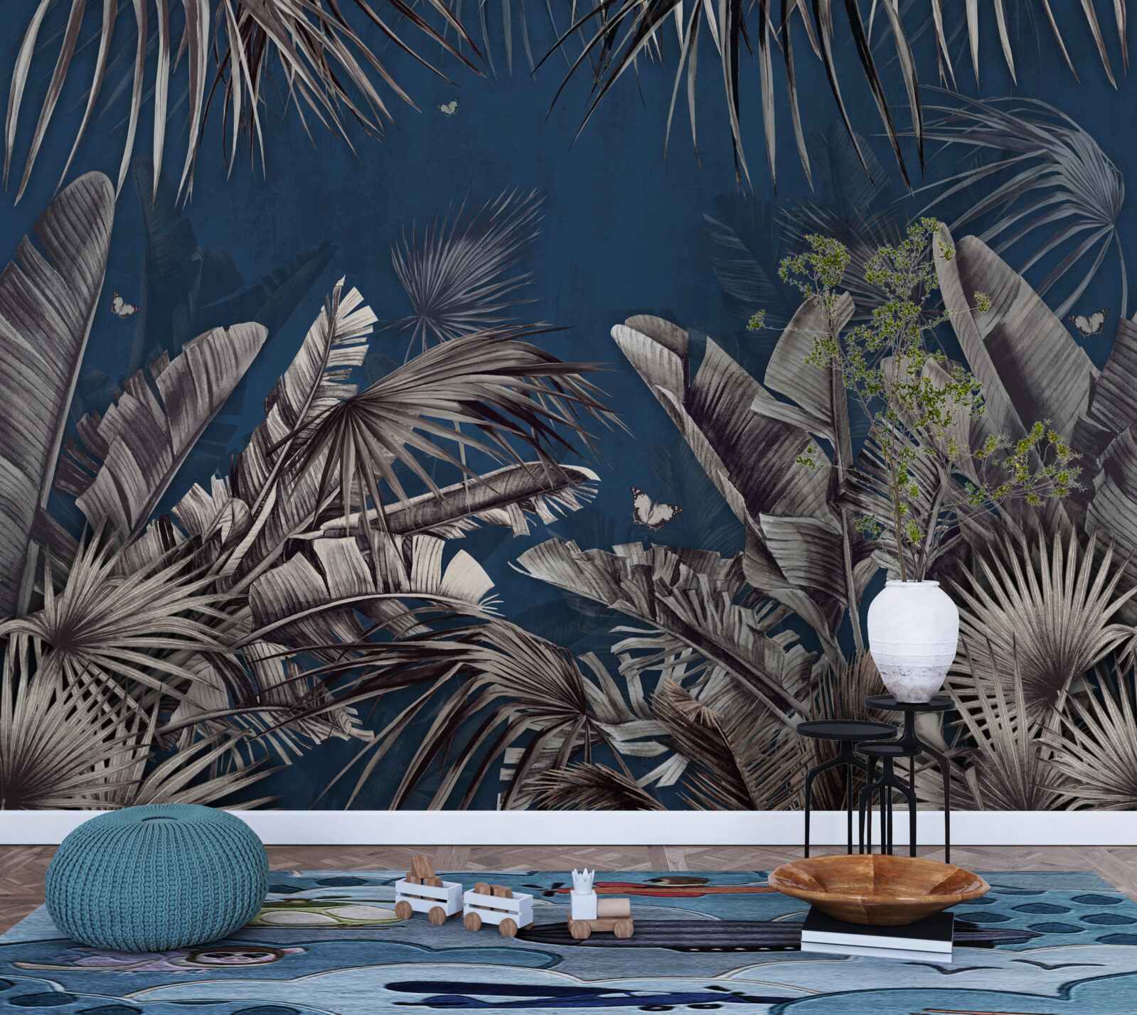 Papier peint la nuit tombe sur la fougère