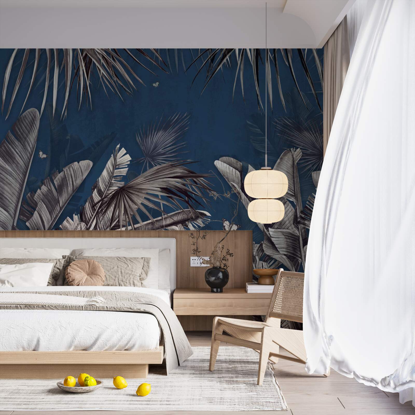 Papier peint la nuit tombe sur la fougère