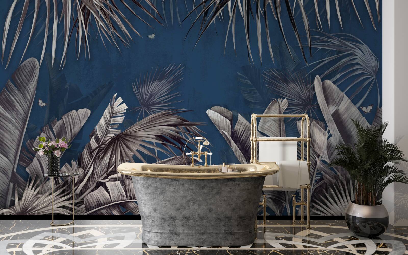 Papier peint la nuit tombe sur la fougère