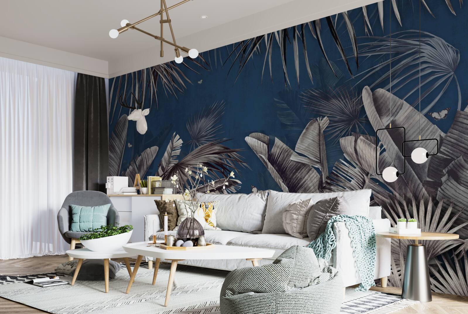 Papier peint la nuit tombe sur la fougère