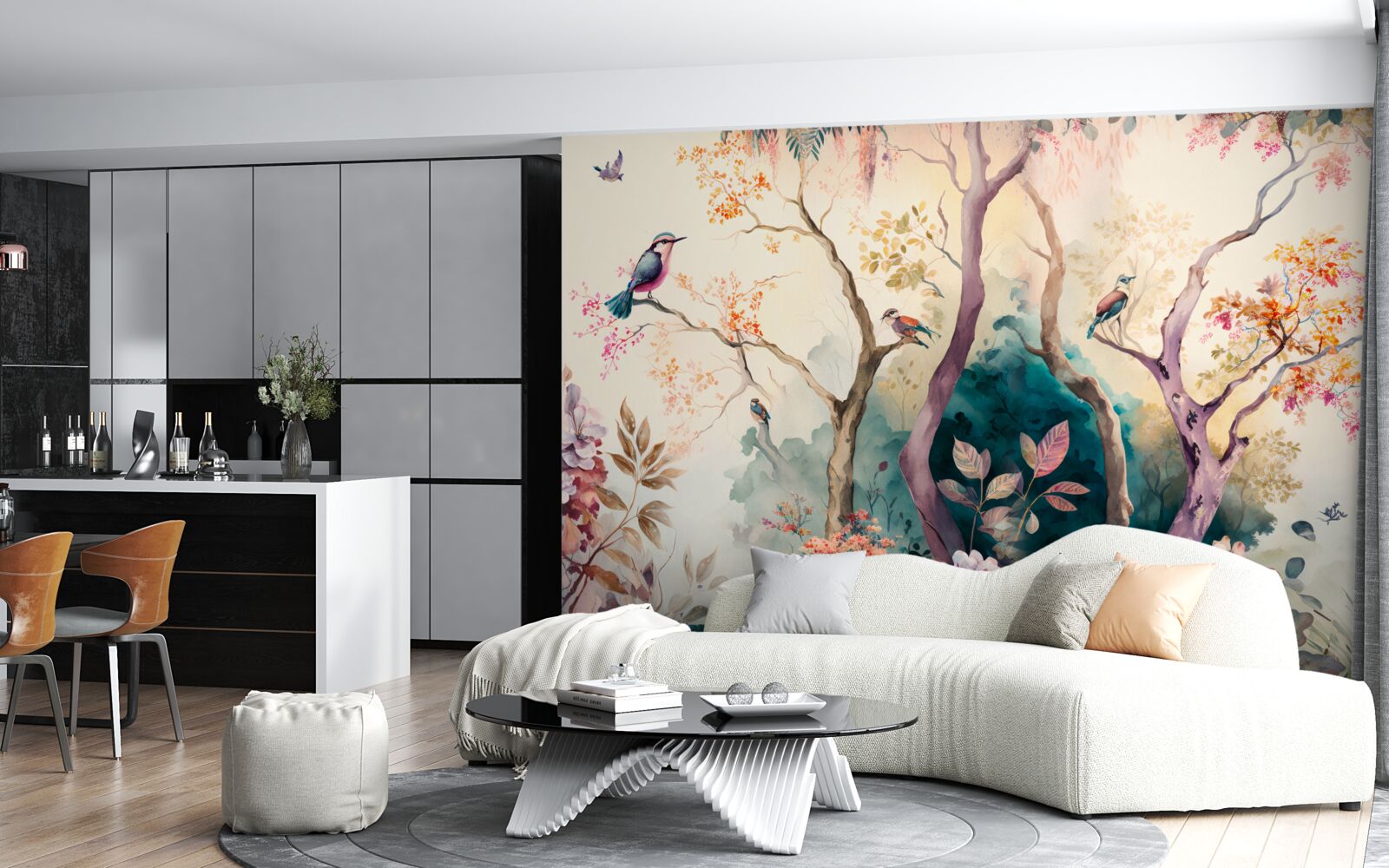 Papier peint les oiseaux accueillent l'automne