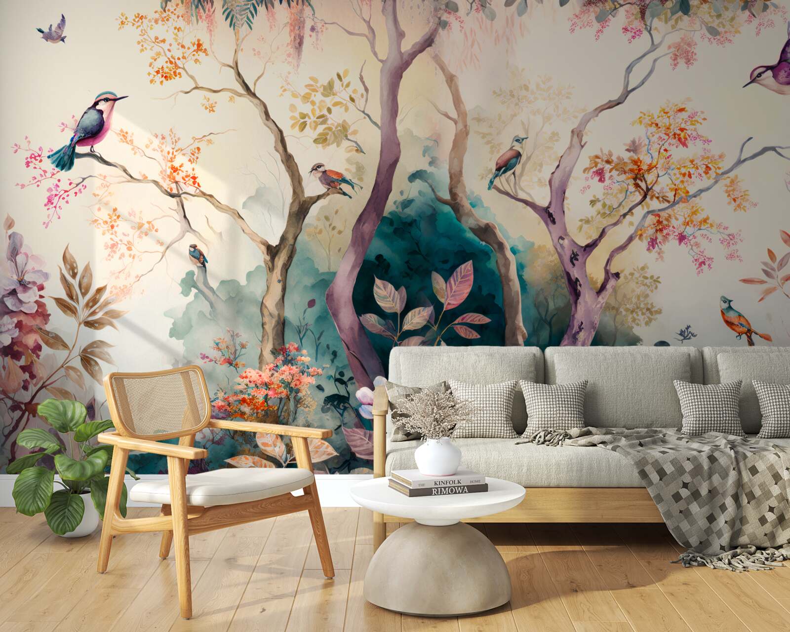 Papier peint les oiseaux accueillent l'automne