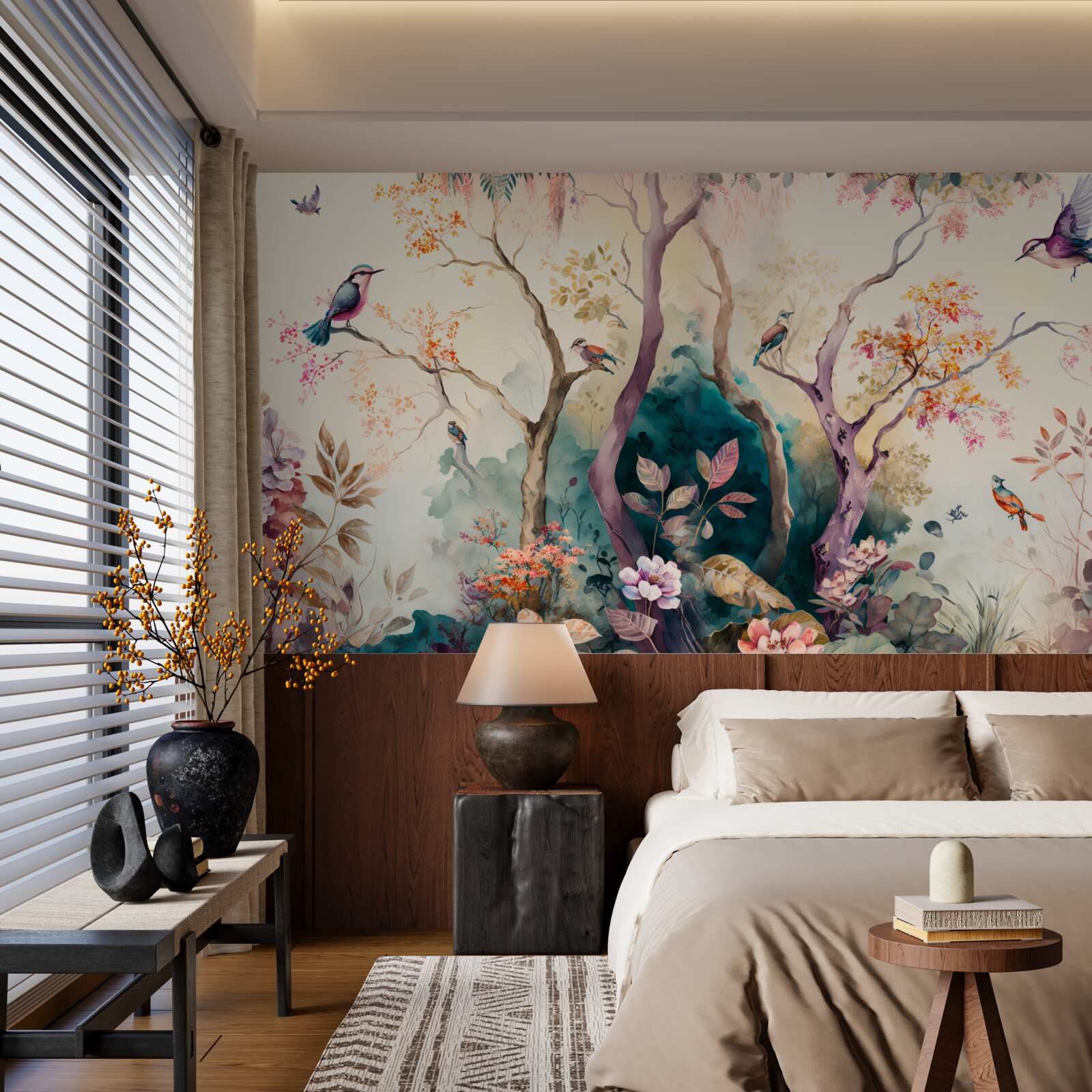 Papier peint les oiseaux accueillent l'automne