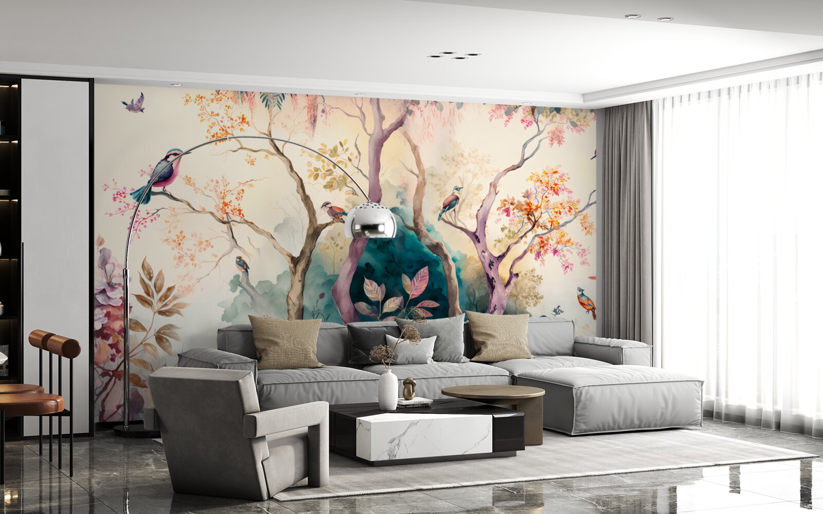 Papier peint les oiseaux accueillent l'automne