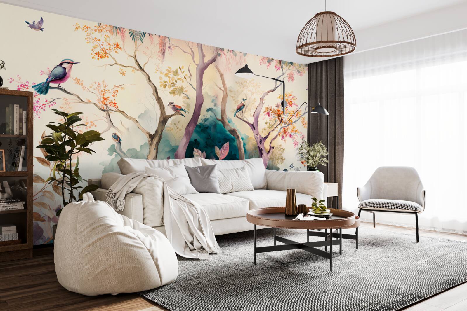 Papier peint les oiseaux accueillent l'automne