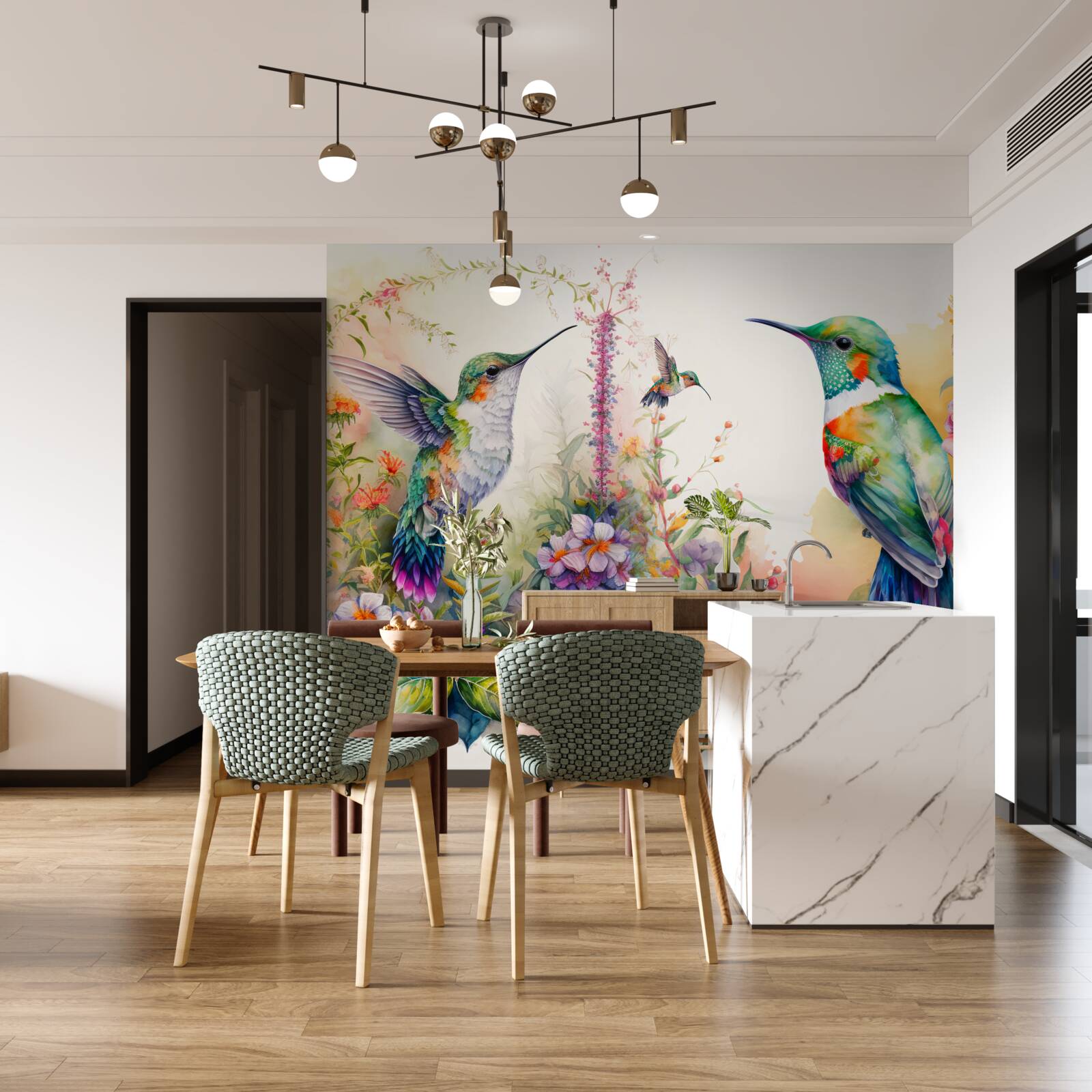 Papier peint les colibris communiquent par les couleurs