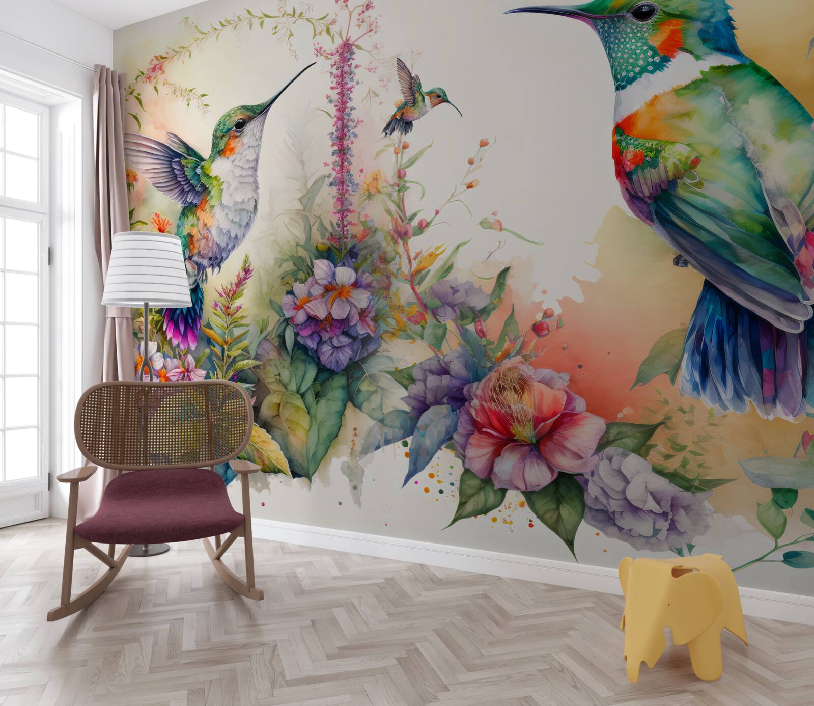 Papier peint les colibris communiquent par les couleurs