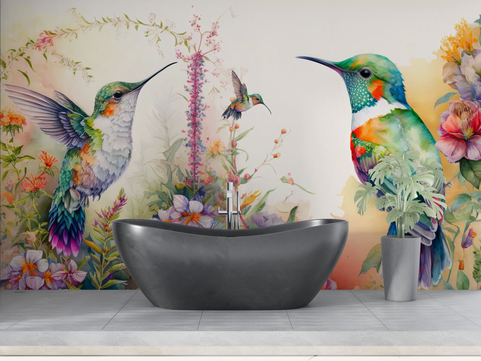 Papier peint les colibris communiquent par les couleurs