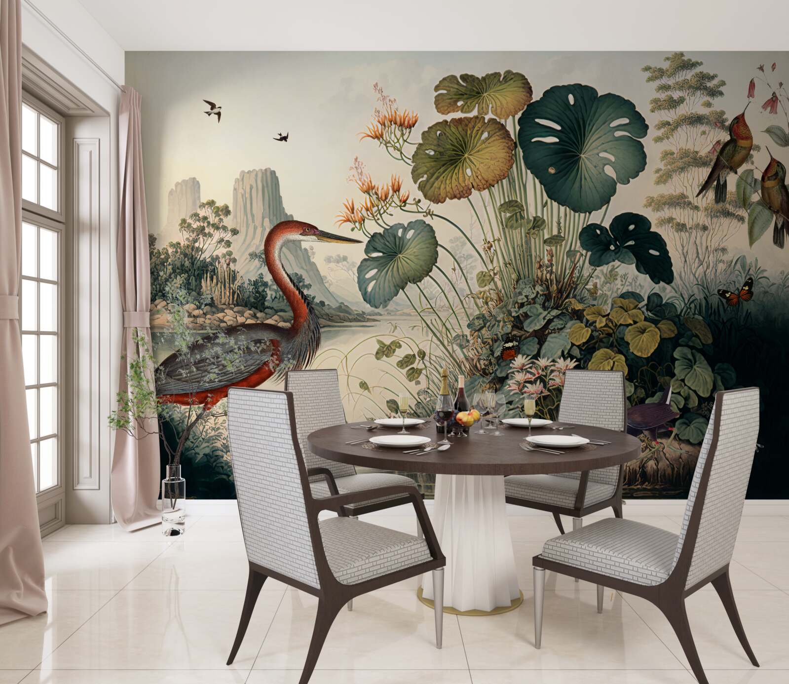 Papier peint plantes aquatiques et herbes d'étang