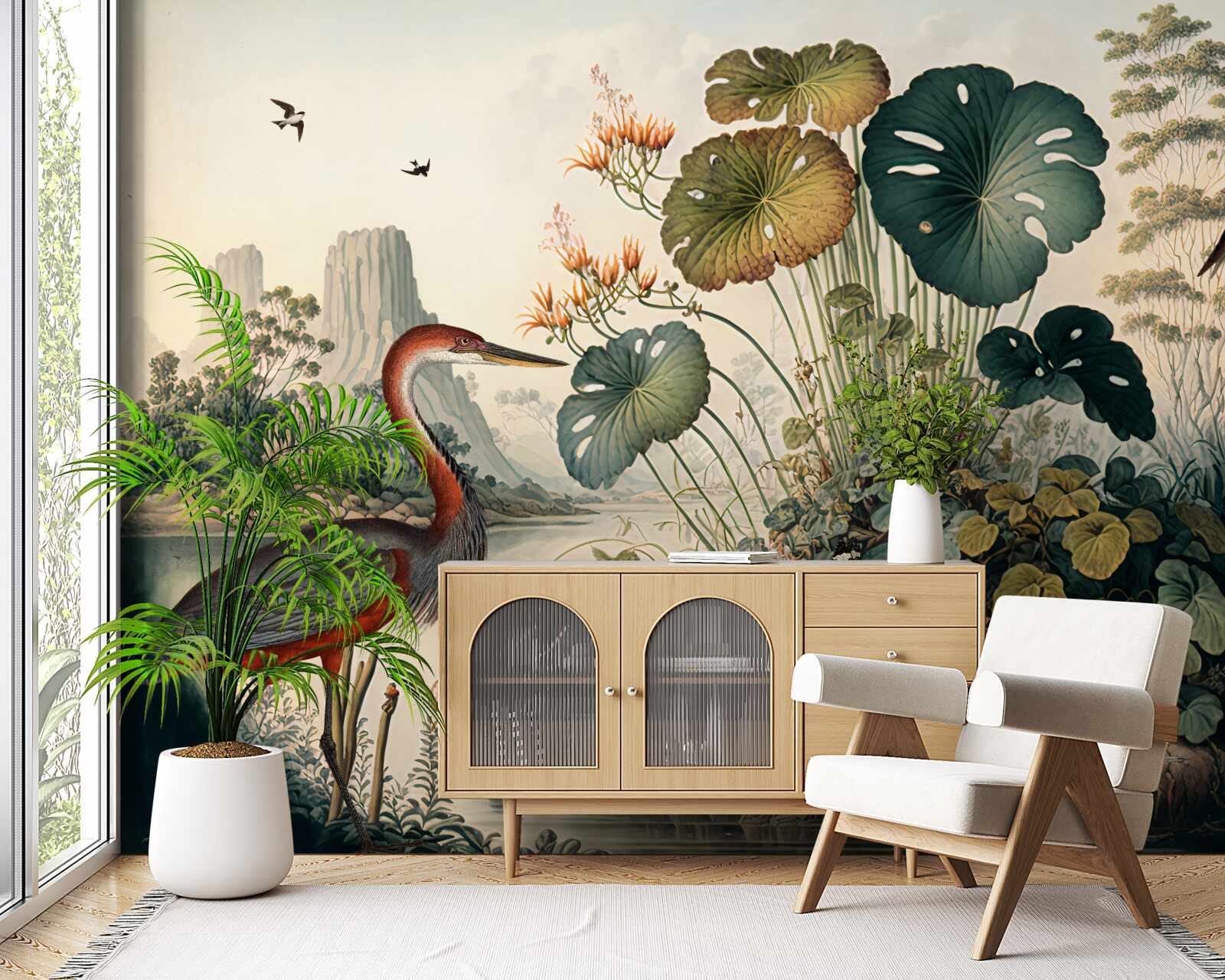 Papier peint plantes aquatiques et herbes d'étang