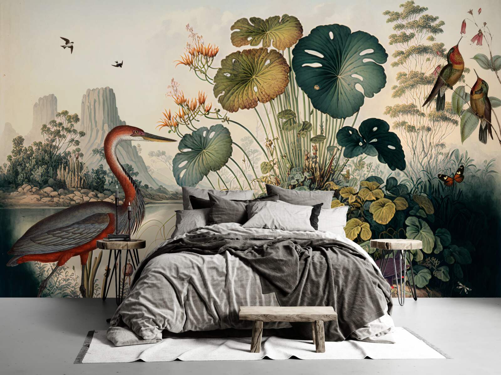 Papier peint plantes aquatiques et herbes d'étang