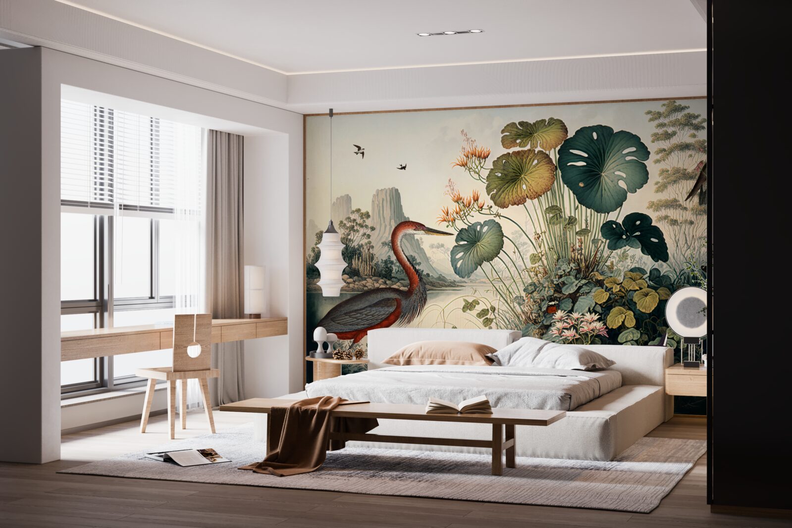 Papier peint plantes aquatiques et herbes d'étang