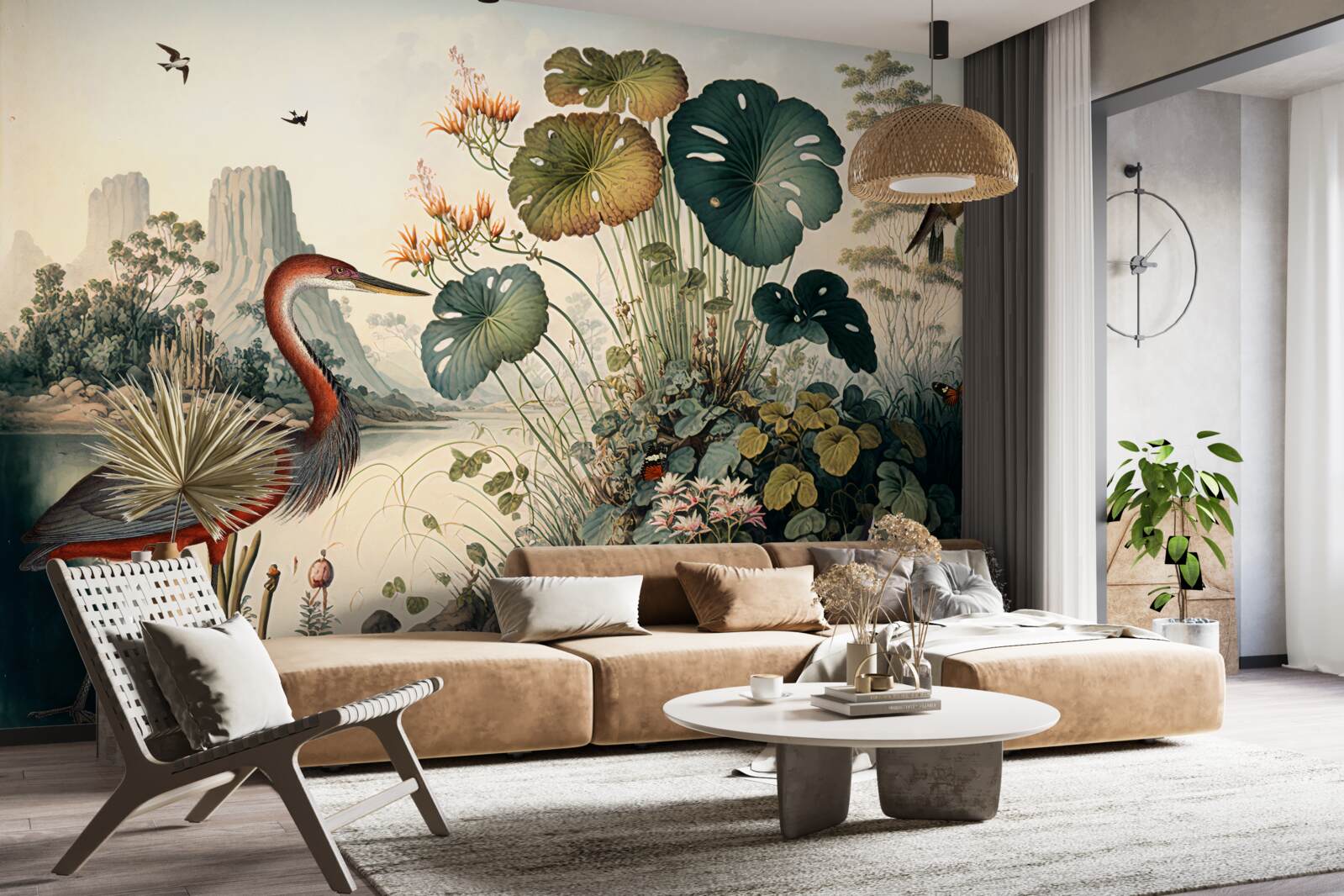 Papier peint plantes aquatiques et herbes d'étang