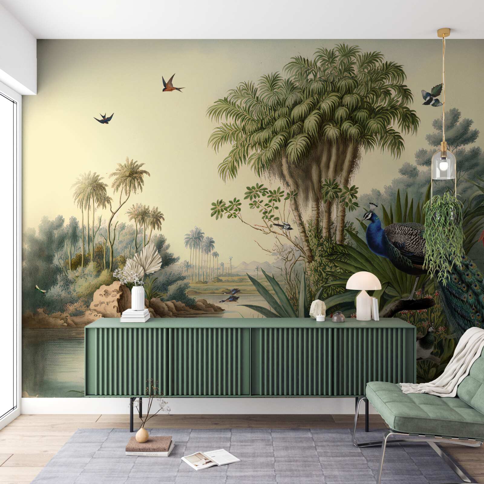 Papier peint le paon dans son véritable habitat