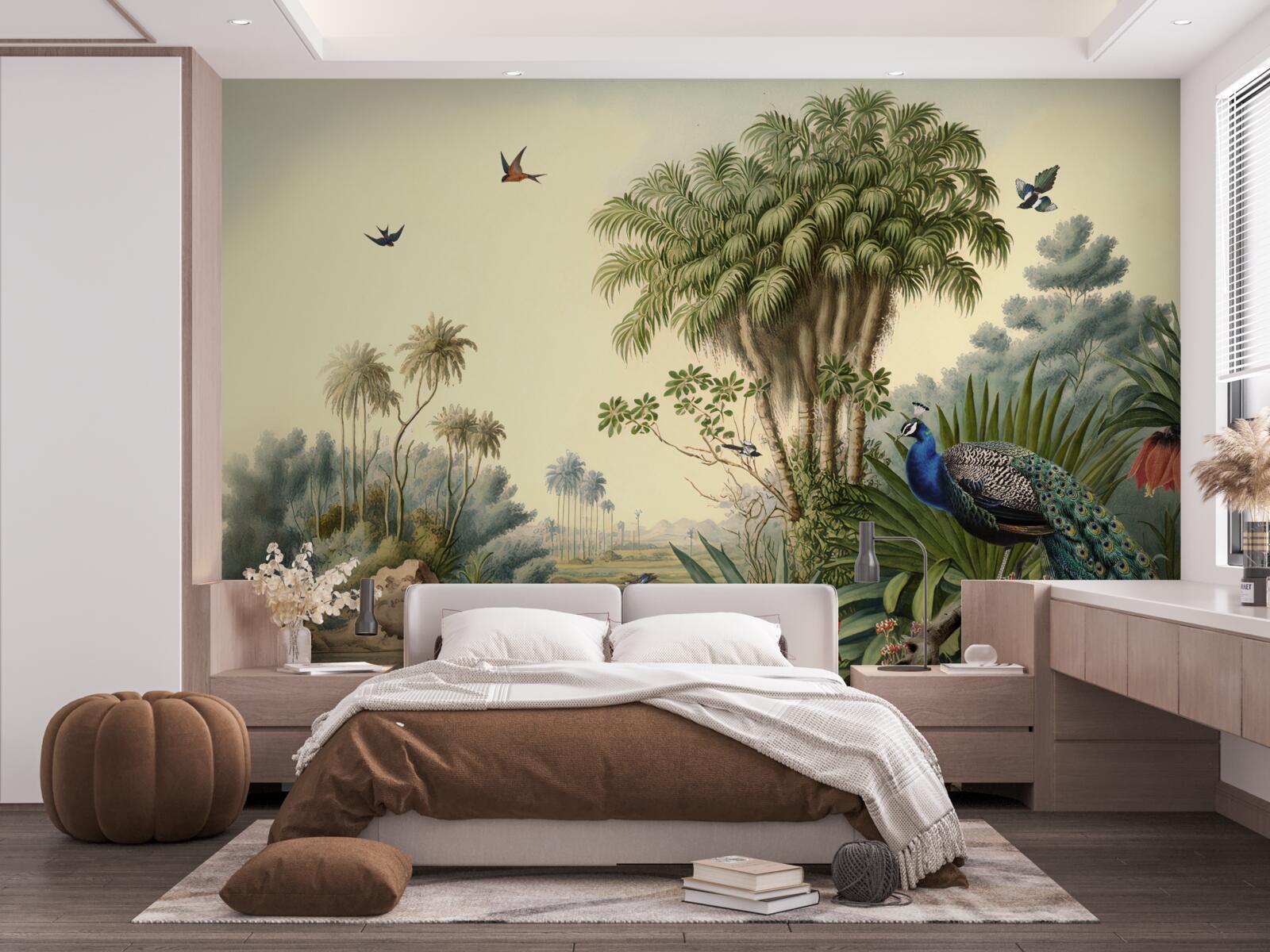 Papier peint le paon dans son véritable habitat