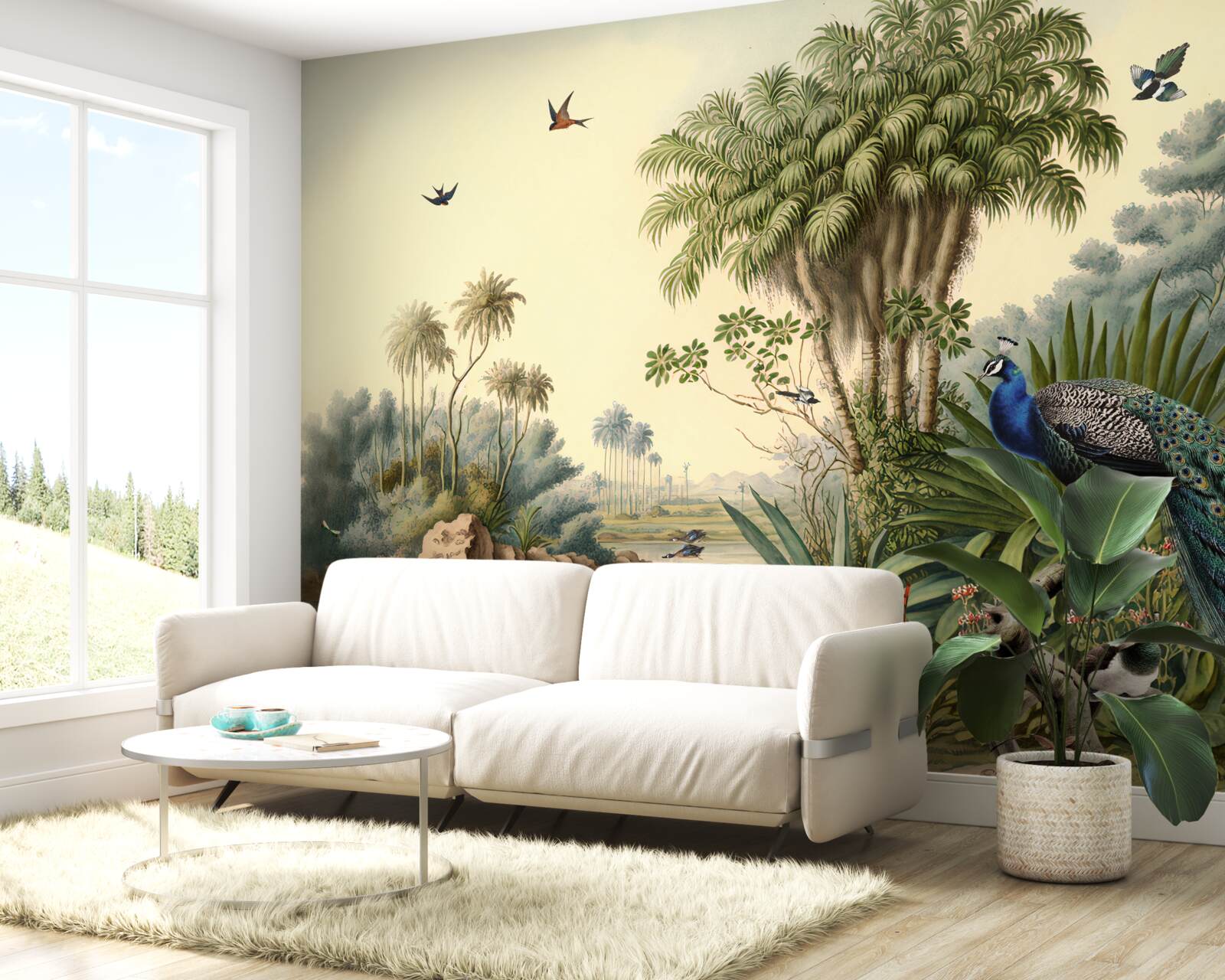 Papier peint le paon dans son véritable habitat