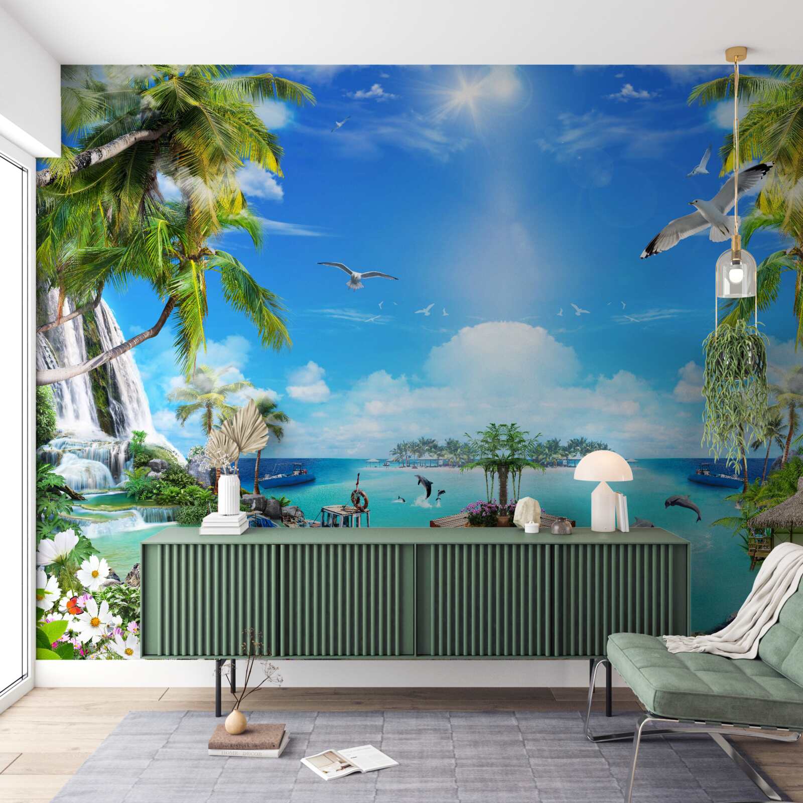 Papier peint navires sur les rivages des tropiques