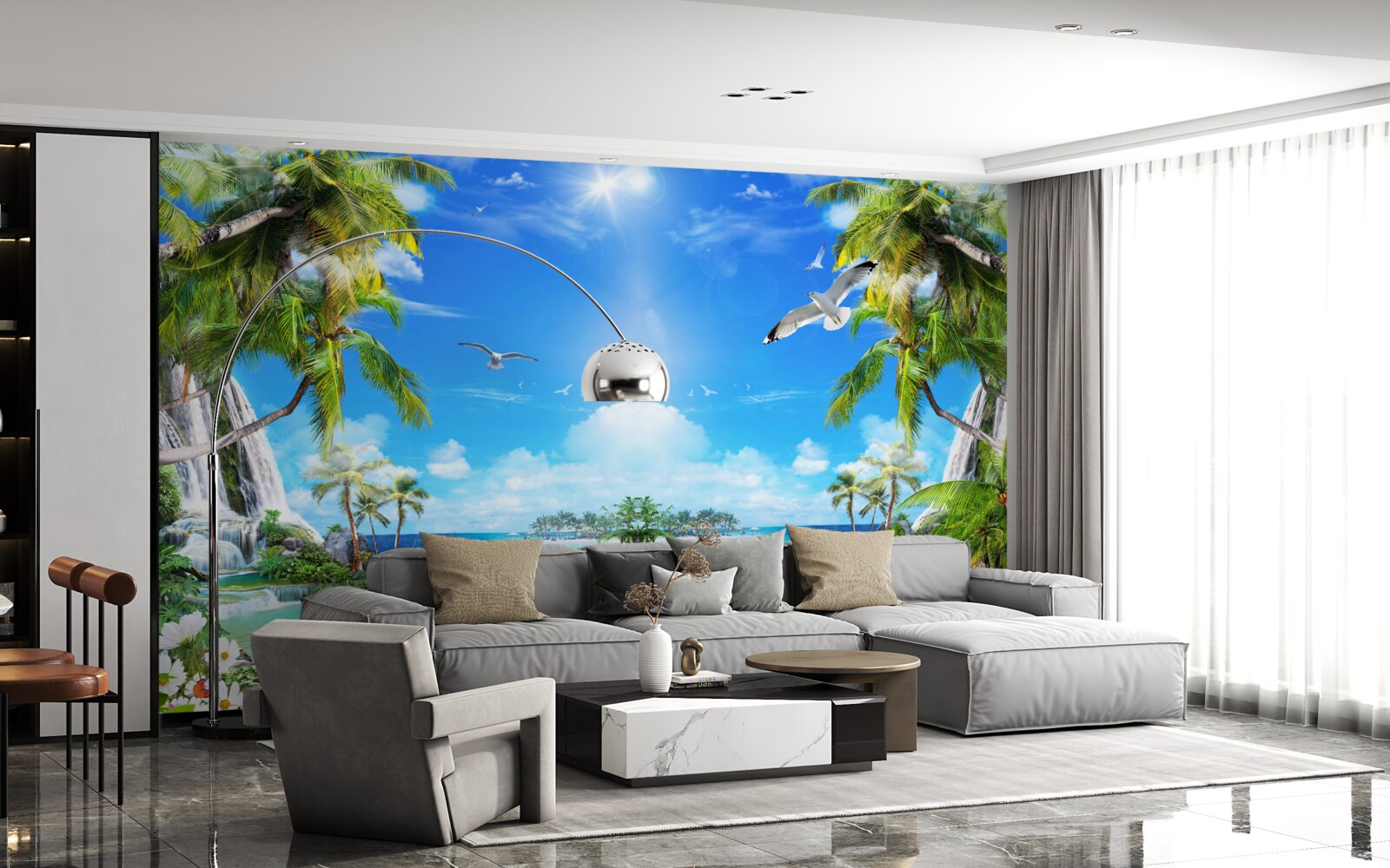 Papier peint navires sur les rivages des tropiques