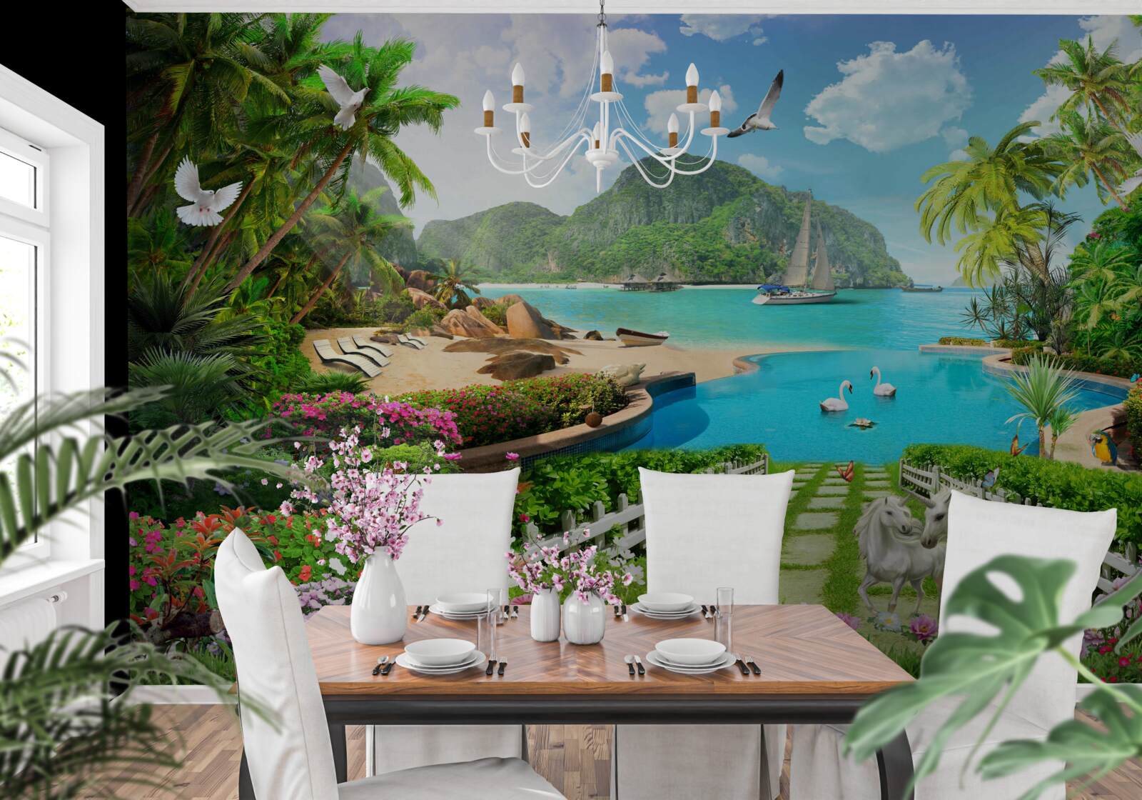 Papier peint un refuge tranquille sous les tropiques