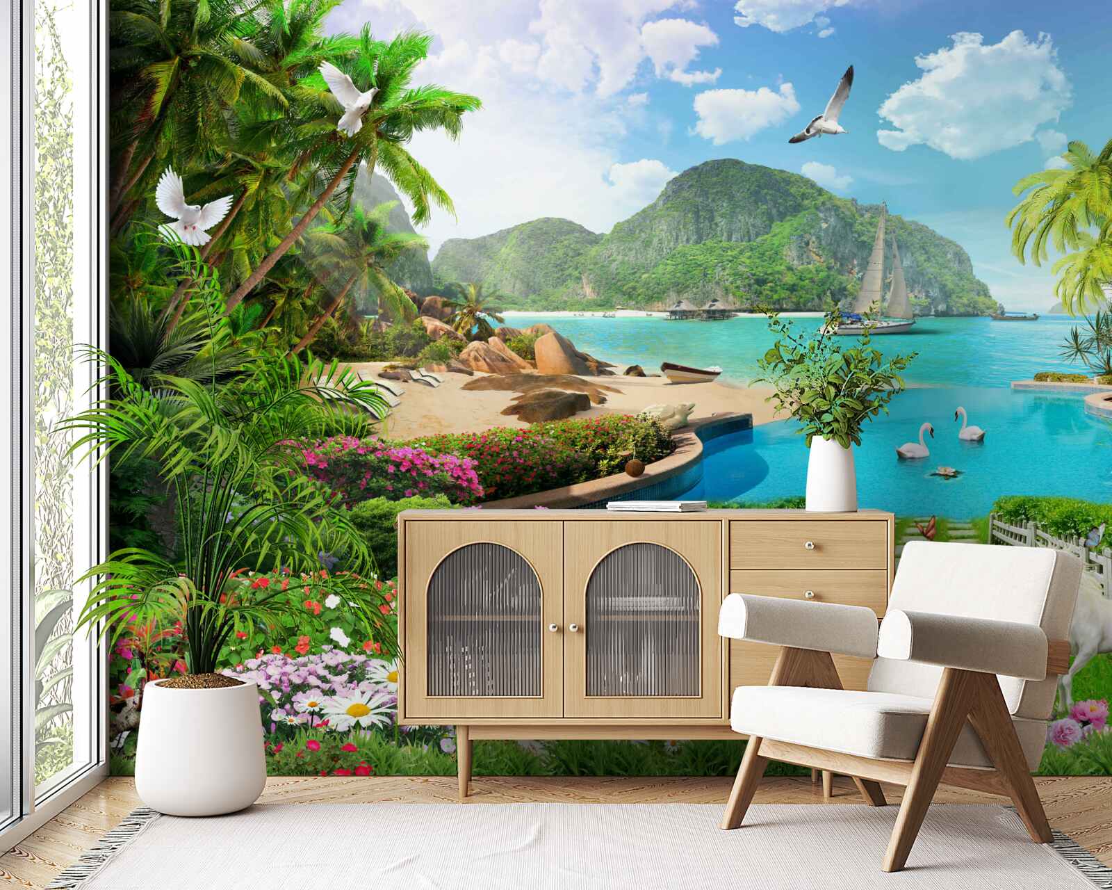 Papier peint un refuge tranquille sous les tropiques