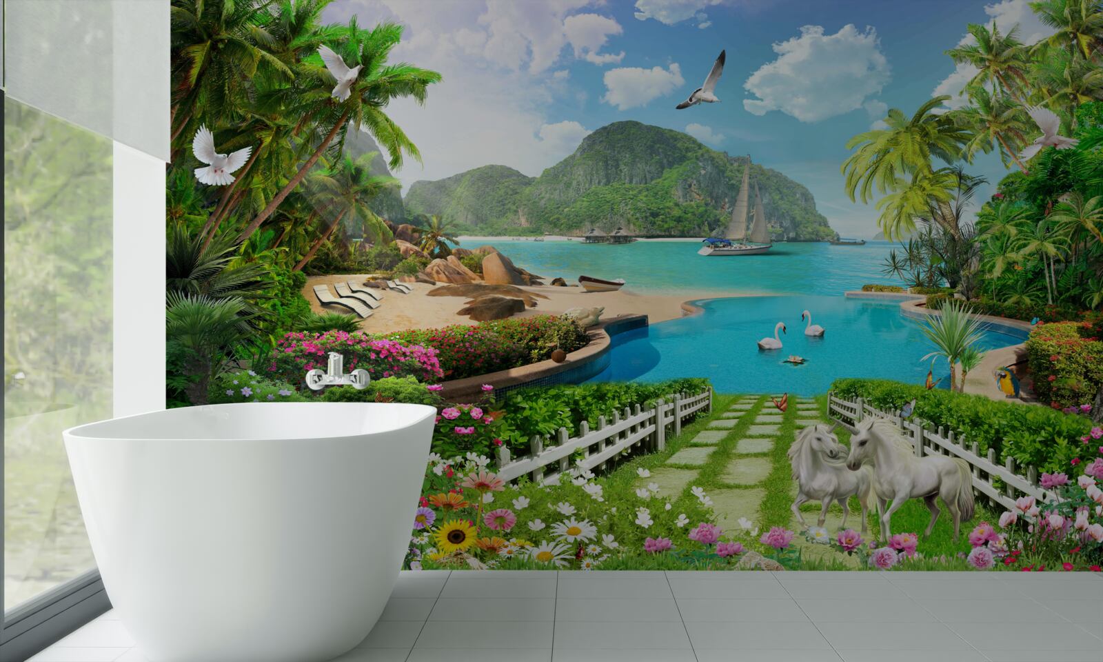 Papier peint un refuge tranquille sous les tropiques