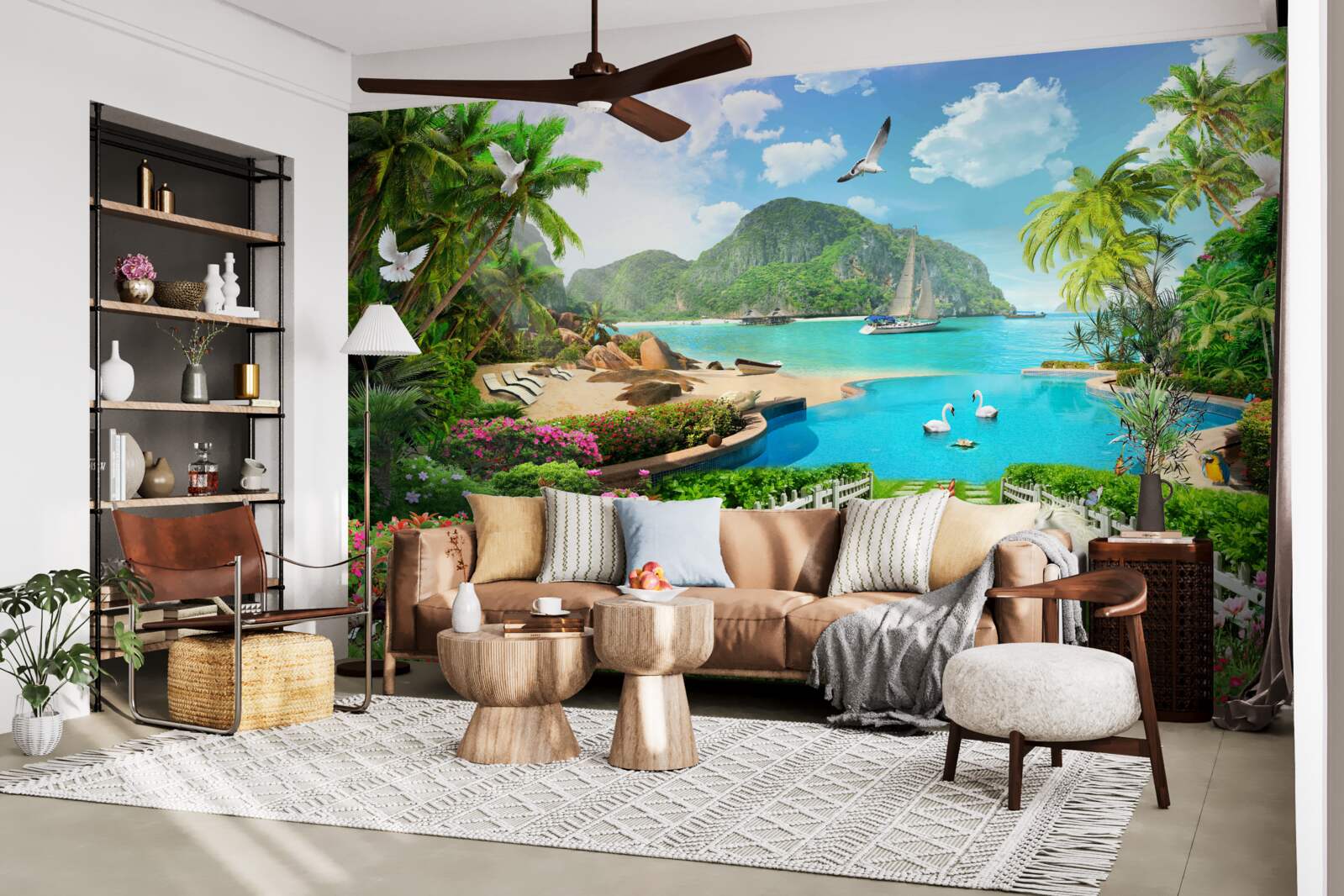 Papier peint un refuge tranquille sous les tropiques