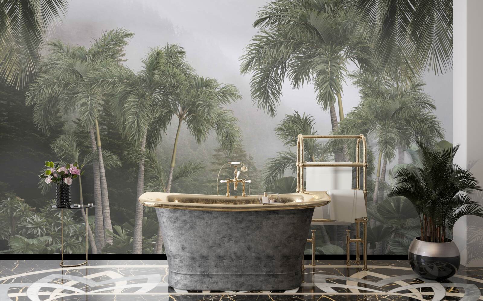 Papier peint Sous les tropiques, les préparatifs en vue de fortes pluies battent leur plein