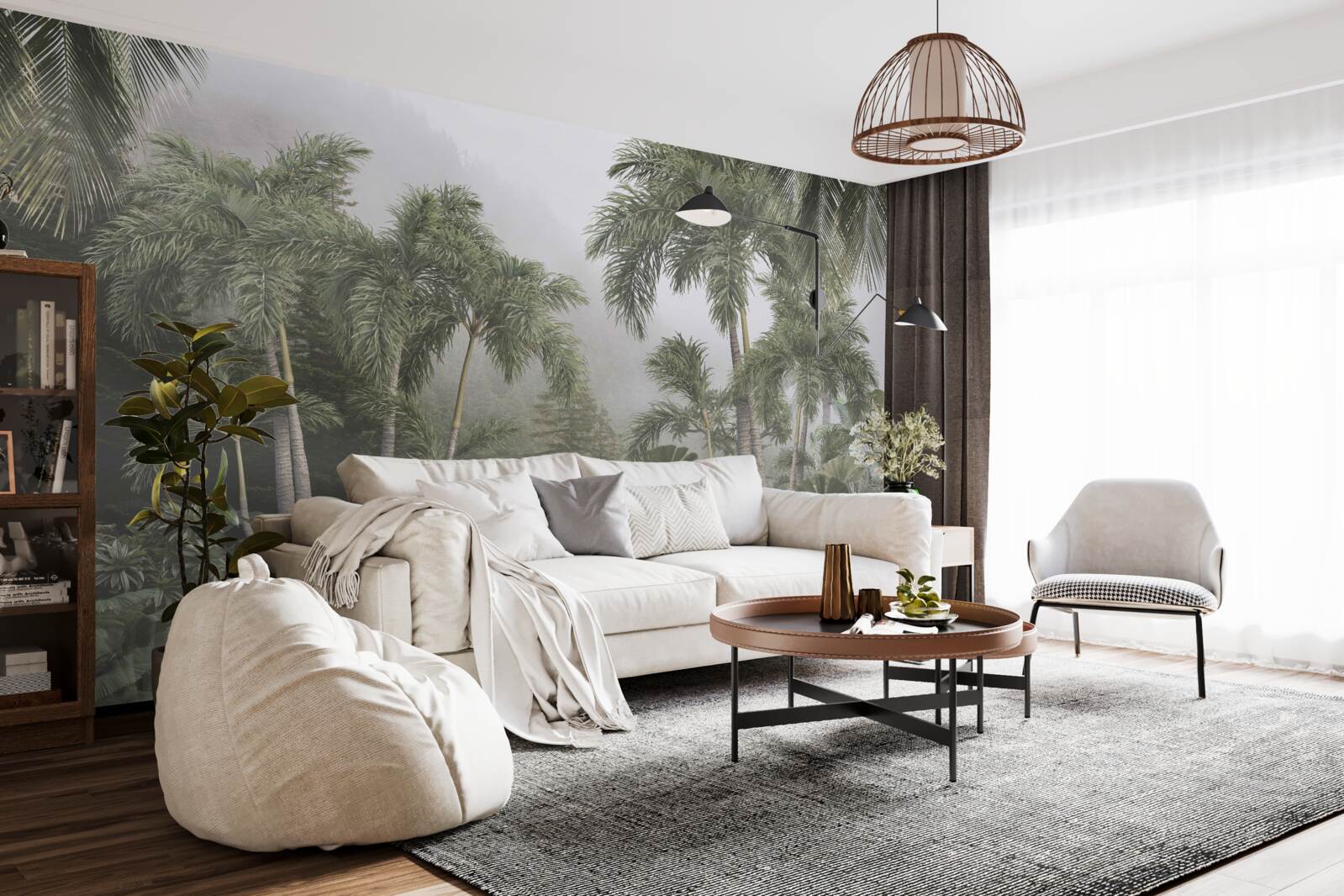 Papier peint Sous les tropiques, les préparatifs en vue de fortes pluies battent leur plein