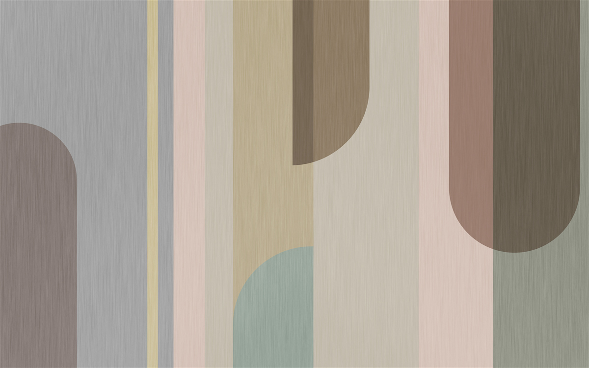 Papier peint Arches en orientation verticale, peintes en couleurs pastel