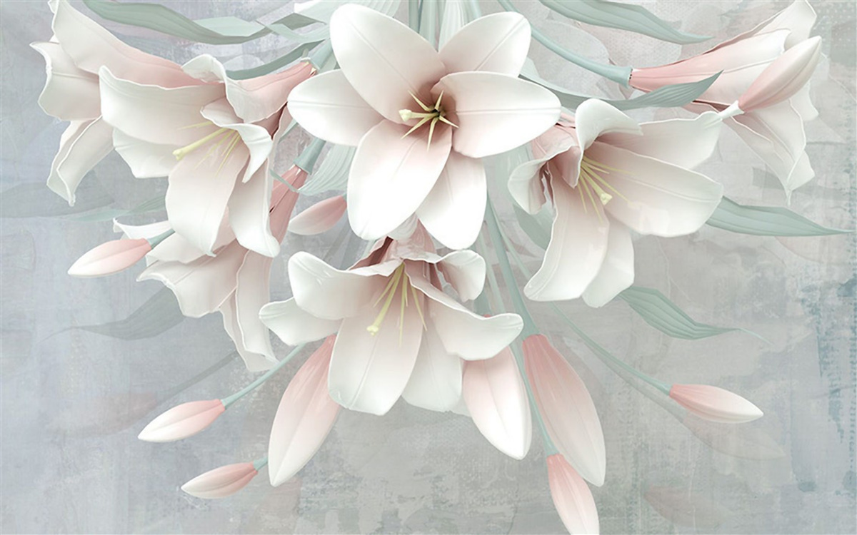 Papier peint composition de lys lumineux