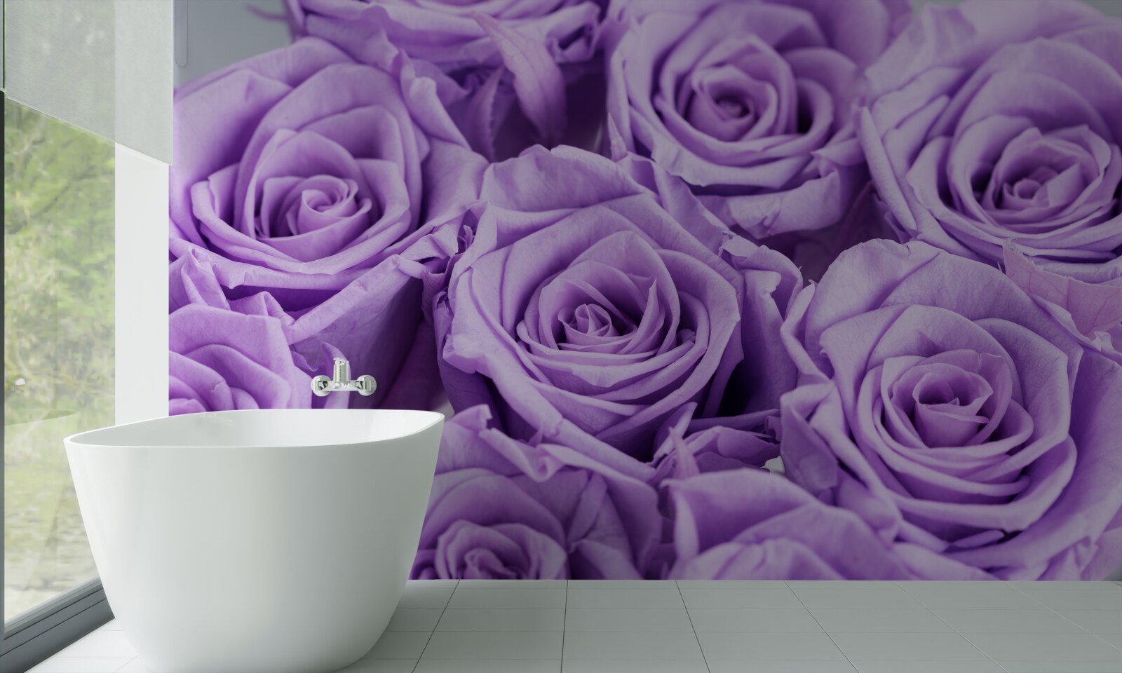 Papier peint composition des roses d'améthyste