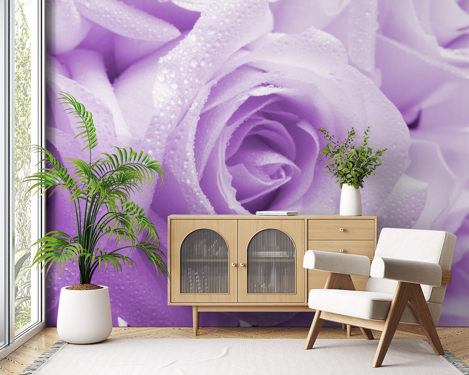 Papier peint gros plan sur des fleurs roses lilas