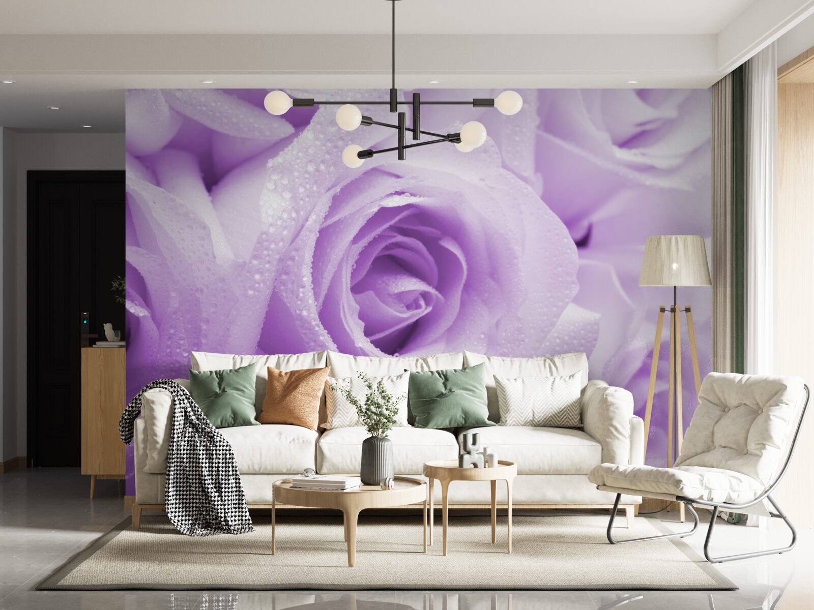 Papier peint gros plan sur des fleurs roses lilas