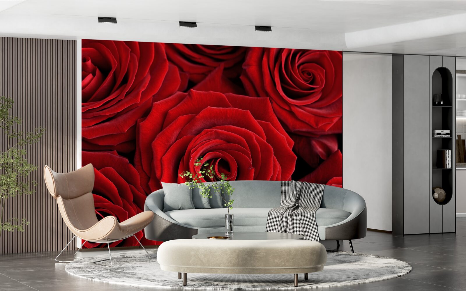 Papier peint résumé des roses rouges traditionnelles