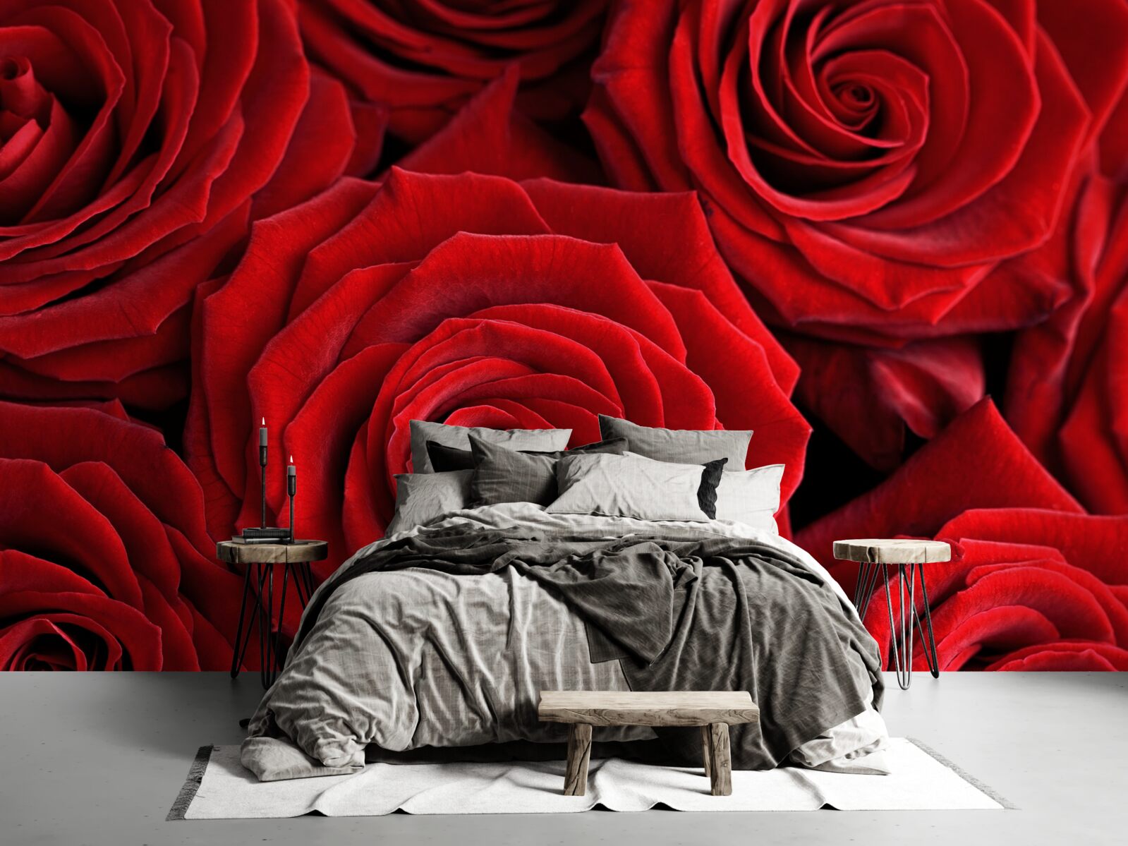 Papier peint résumé des roses rouges traditionnelles