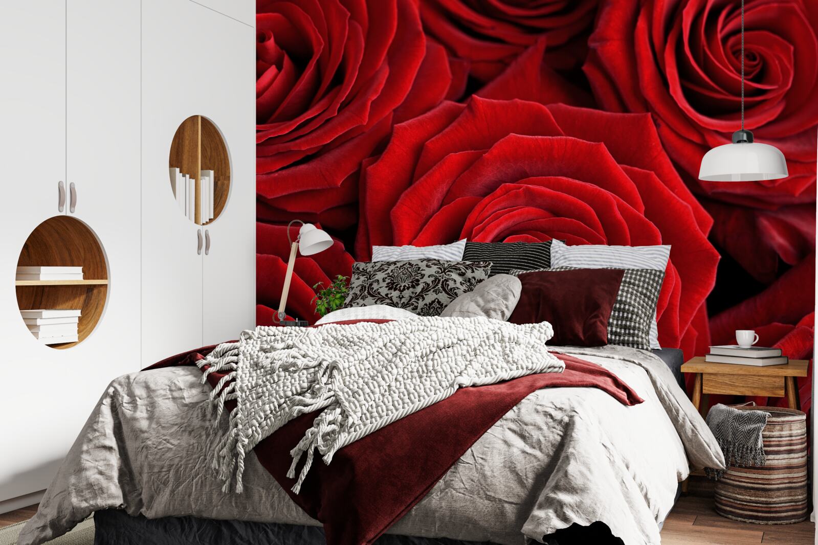 Papier peint résumé des roses rouges traditionnelles