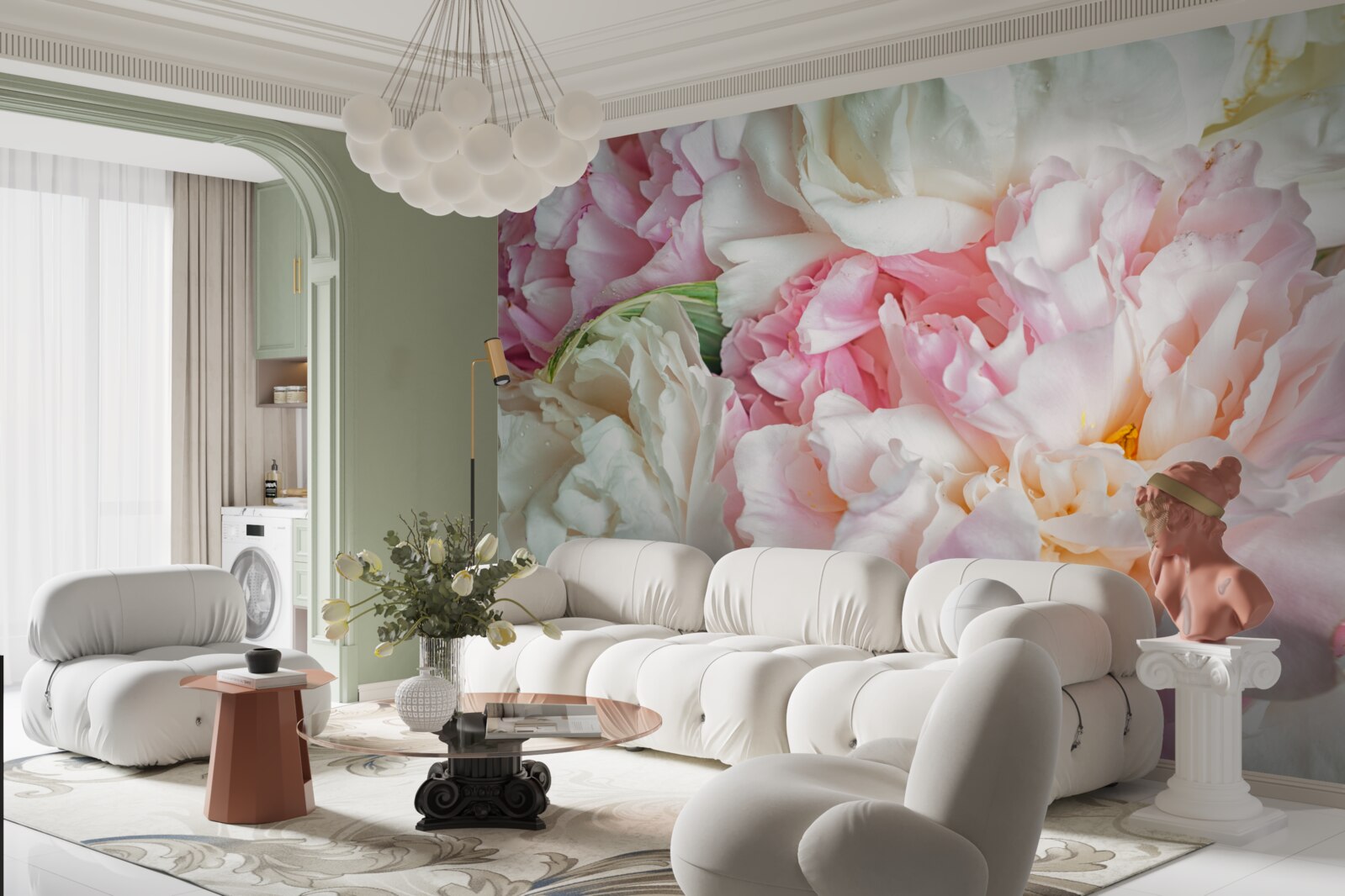 Papier peint voile de pétales délicats