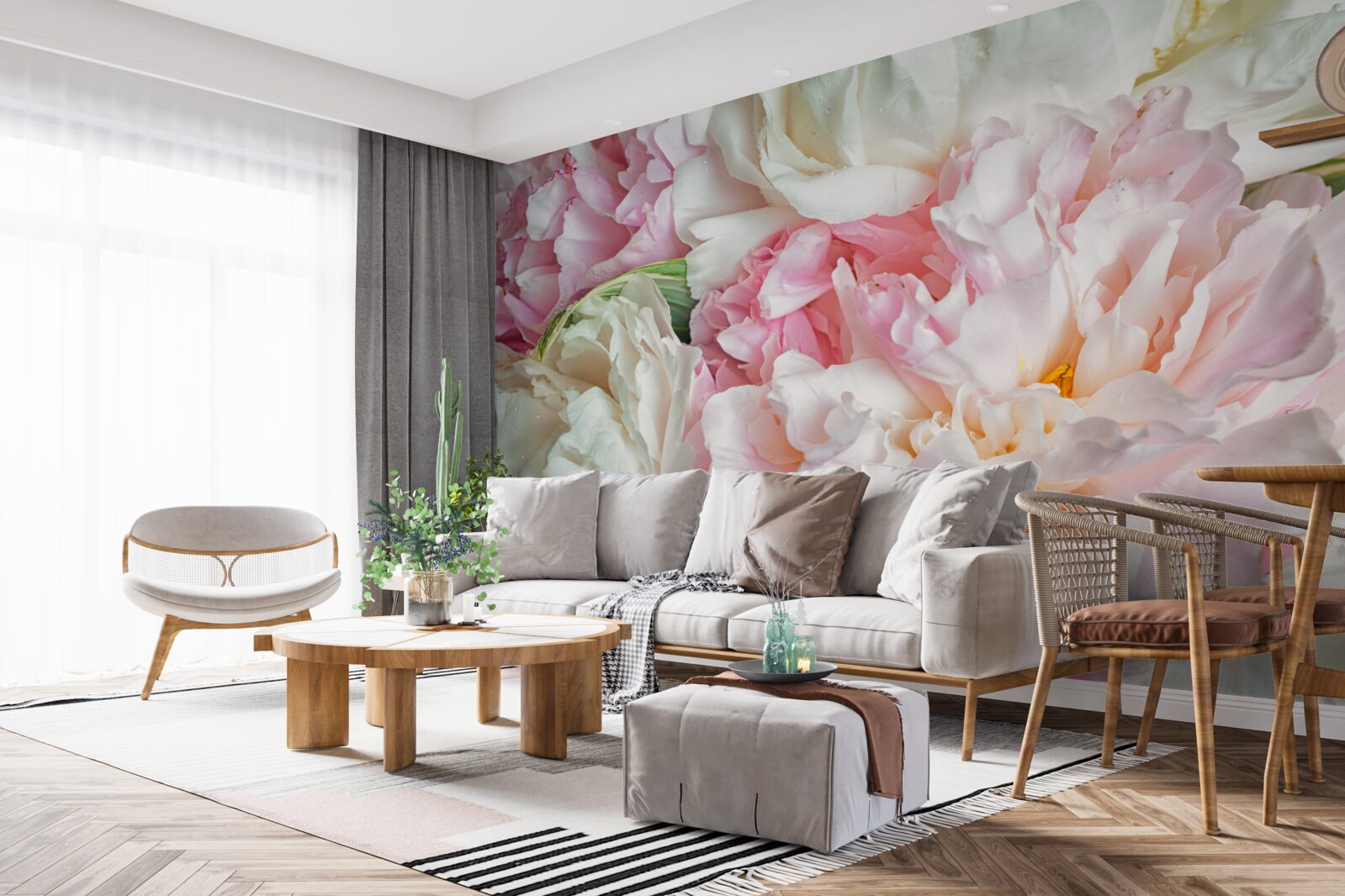 Papier peint voile de pétales délicats