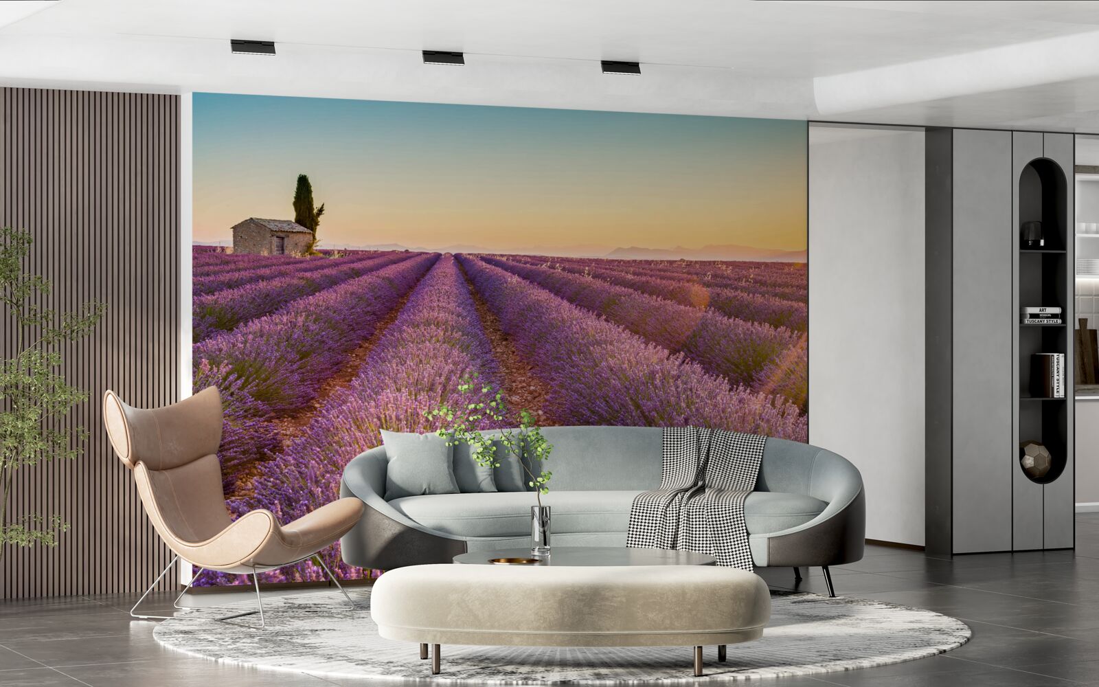 Papier peint L'aube s'est levée sur un champ de lavande