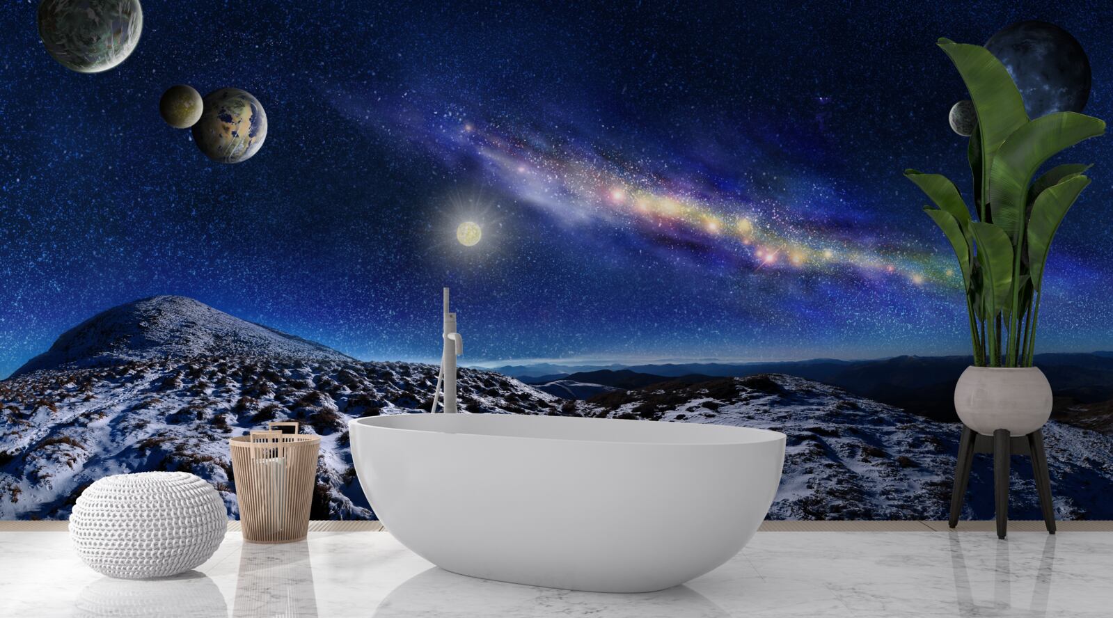 Papier peint l'espace extra-atmosphérique avec de multiples planètes