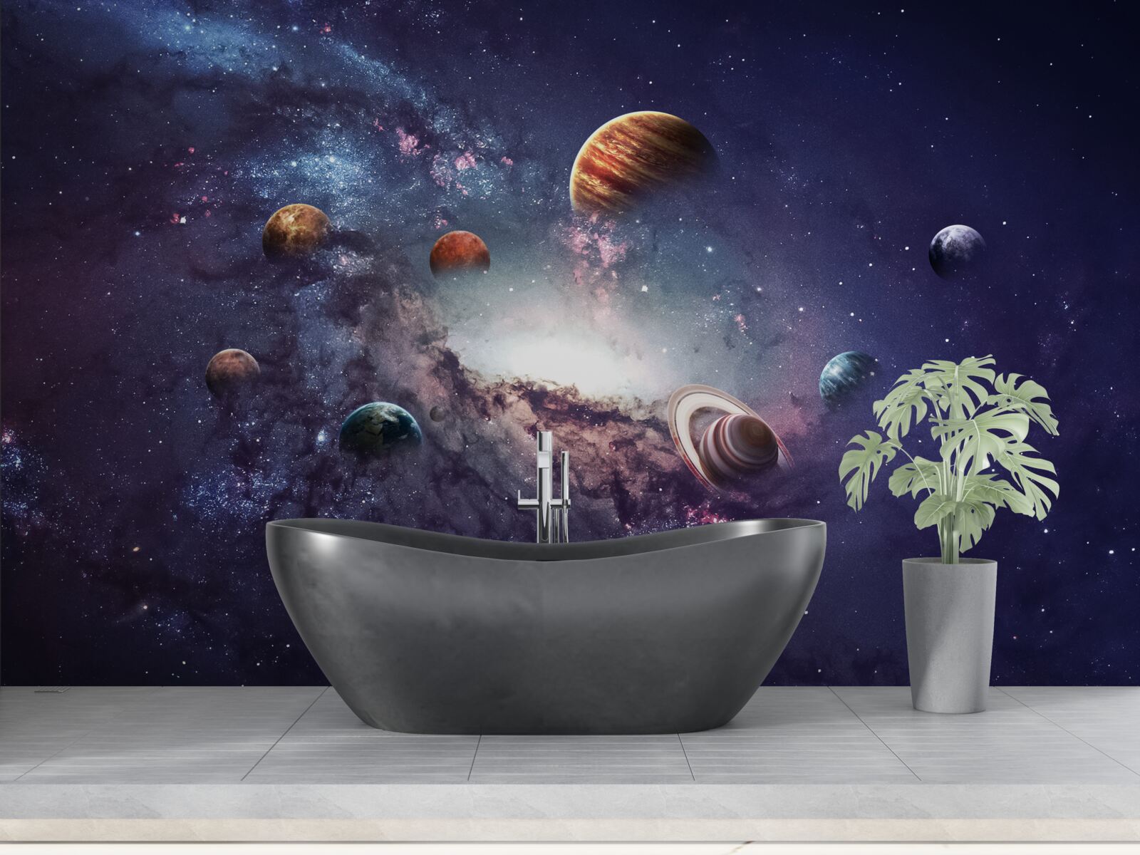 Papier peint la taille des planètes dans la galaxie