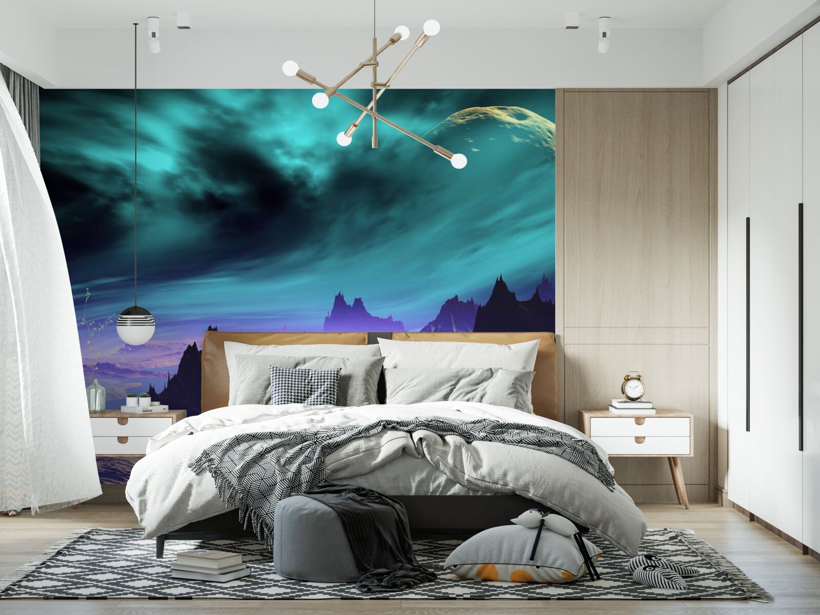 Papier peint les montagnes du futur sur une planète non identifiée