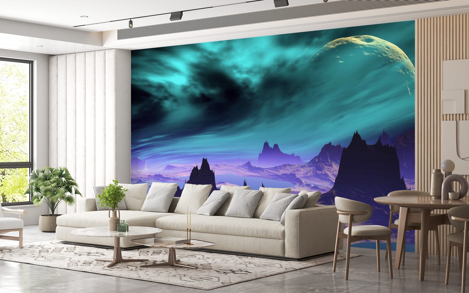 Papier peint les montagnes du futur sur une planète non identifiée