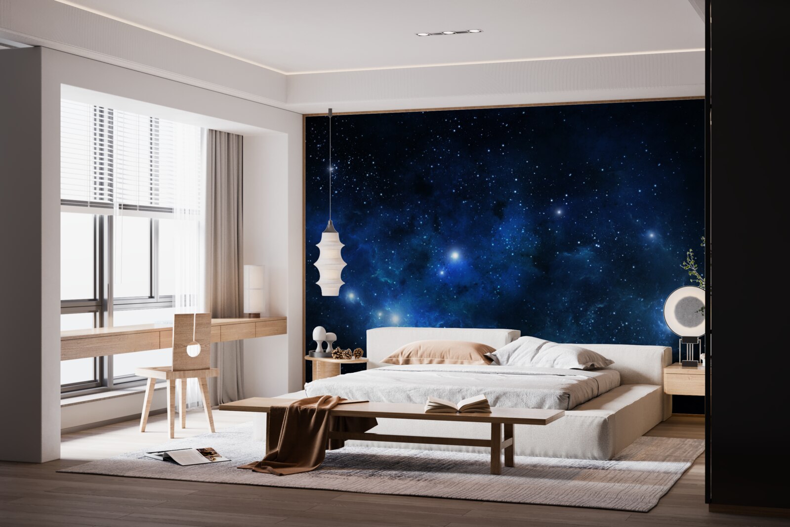 Papier peint l'espace scintille de galaxies