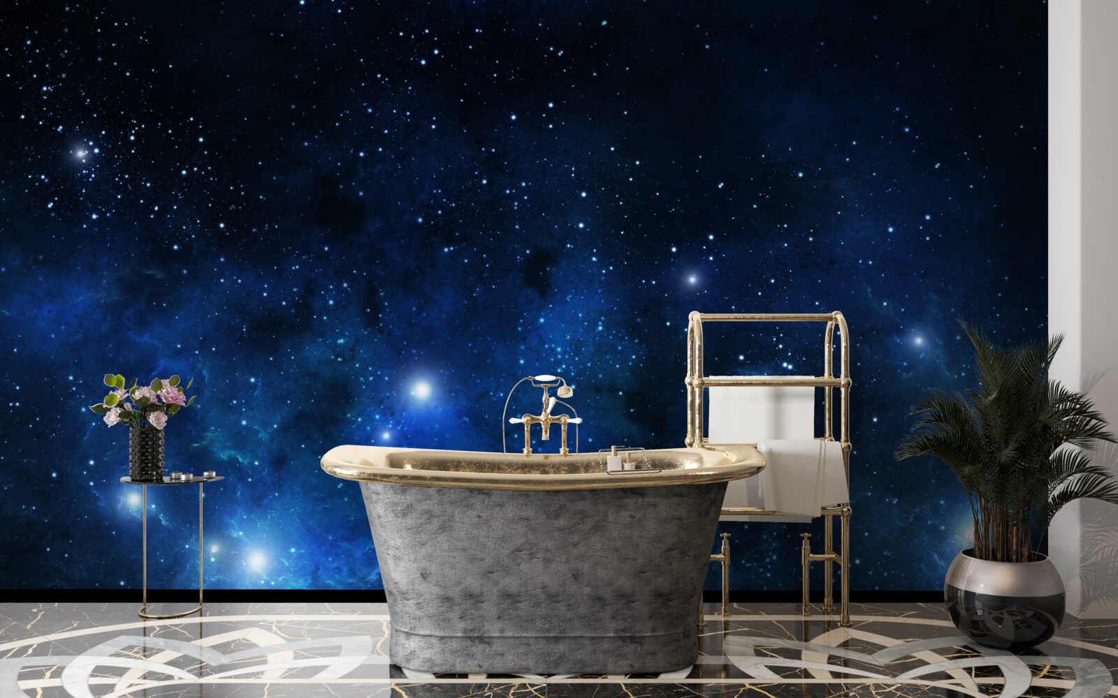 Papier peint l'espace scintille de galaxies