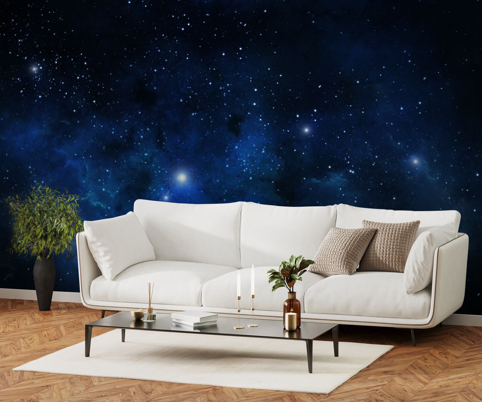 Papier peint l'espace scintille de galaxies