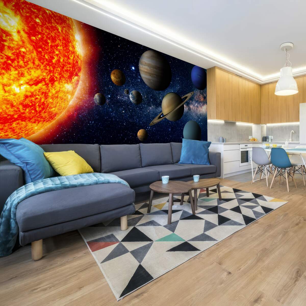 Papier peint le rapport entre les planètes et le soleil