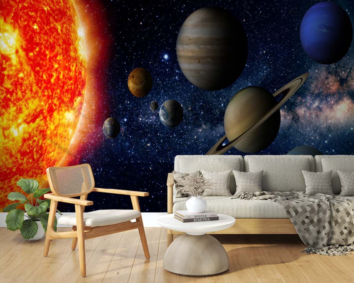 Papier peint le rapport entre les planètes et le soleil